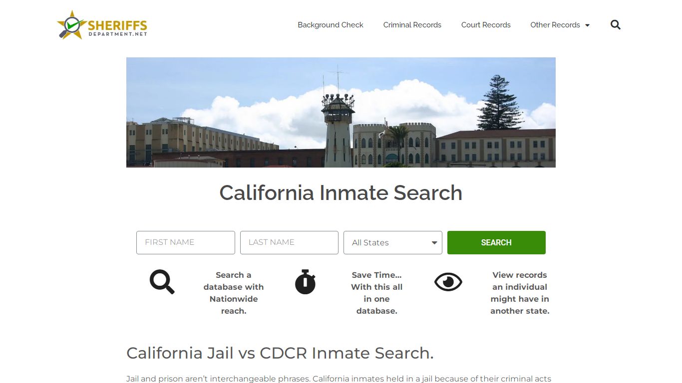 California Inmate Search - SheriffsDepartment.net